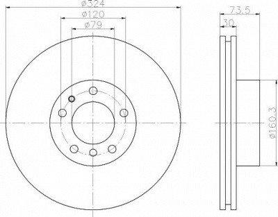HELLA PAGID 8dd355121031 -  Тормозной диск